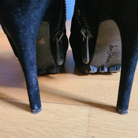Suede booties on platform, lined. Sam Edelman size 7 1/2 - Picture 6 of 8